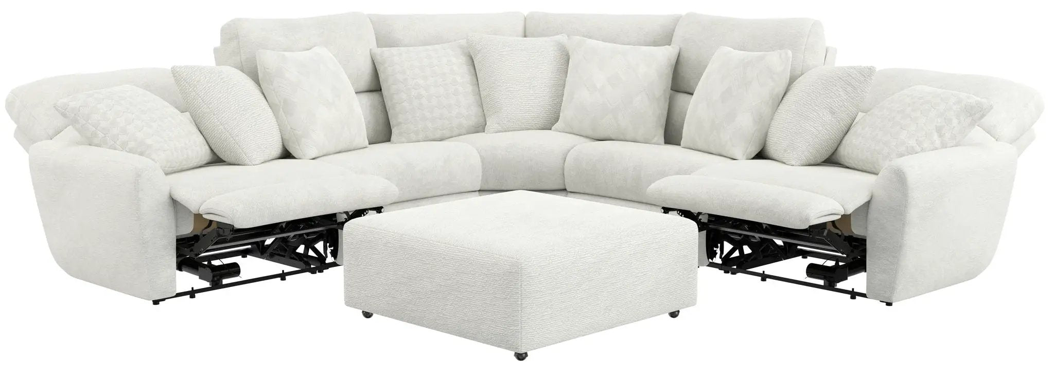 Majesty - Deep Seating Power Reclining Sectional And Ottoman by Unique Piece Furniture