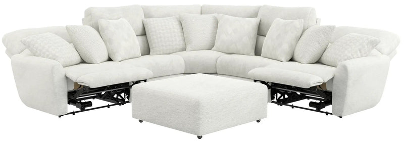 Majesty - Deep Seating Power Reclining Sectional And Ottoman by Unique Piece Furniture