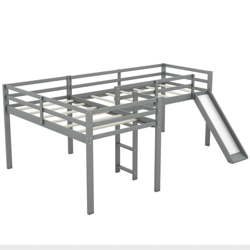 L Shaped Loft Bed With Ladder And Slide