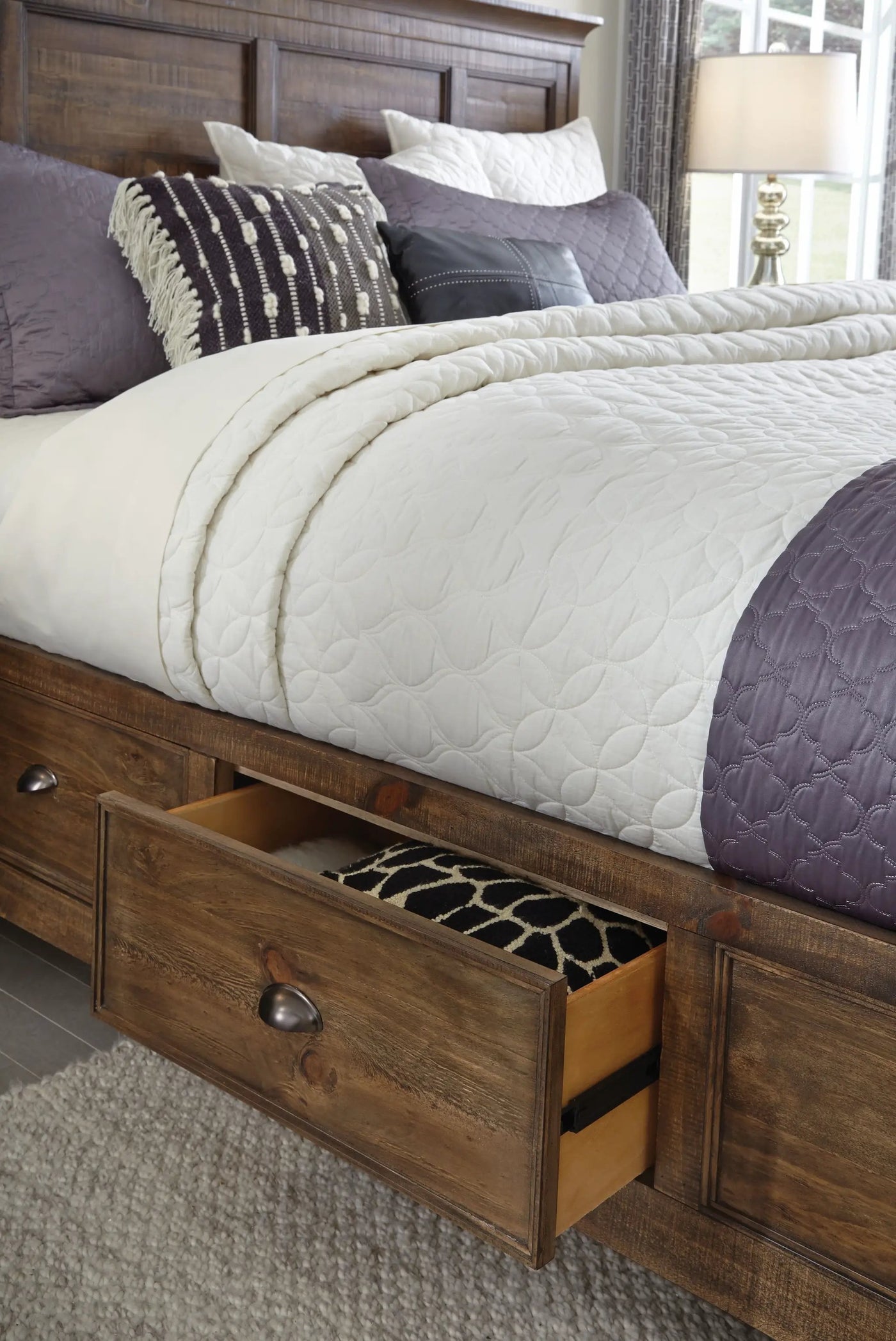 Bay Creek - Complete Panel Bed With Storage Rails by Unique Piece Furniture