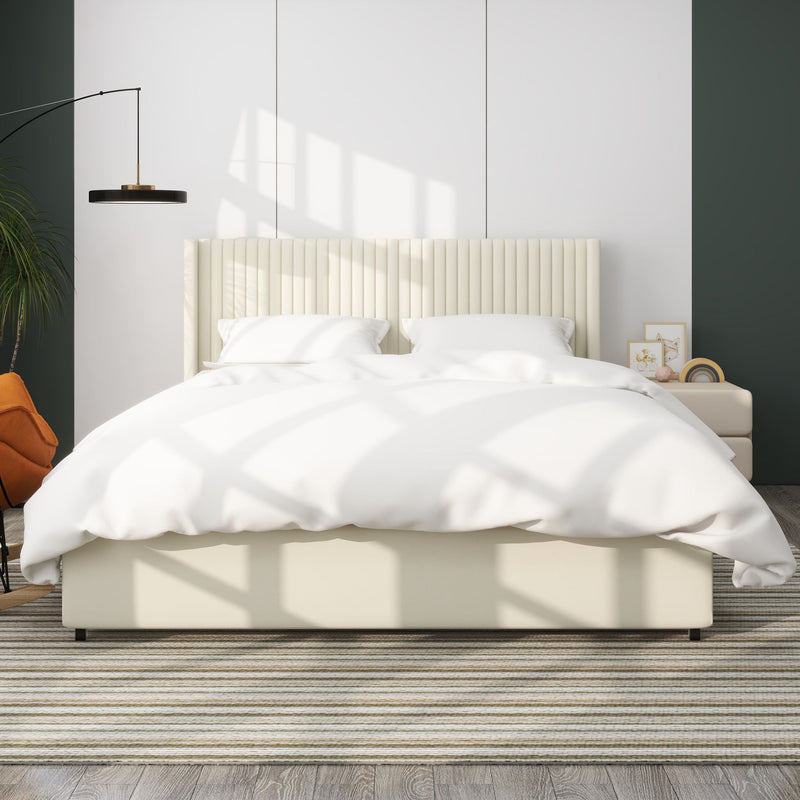 Anna - Upholstered Wingback Platform Bed With 4 Drawers Storage by HouseOfZazla