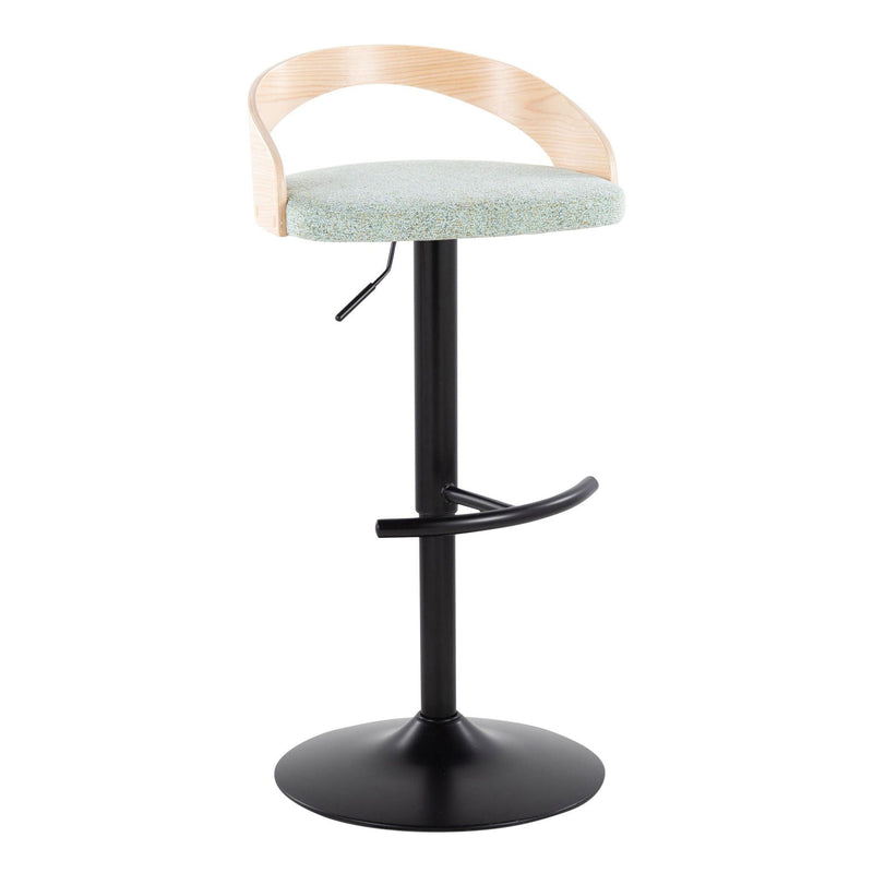 Grotto - Contemporary Adjustable Barstool With Swivel & Rounded T Footrest (Set of 2) by Unique Piece Furniture