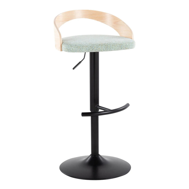 Grotto - Contemporary Adjustable Barstool With Swivel & Rounded T Footrest (Set of 2) by HouseOfZazla