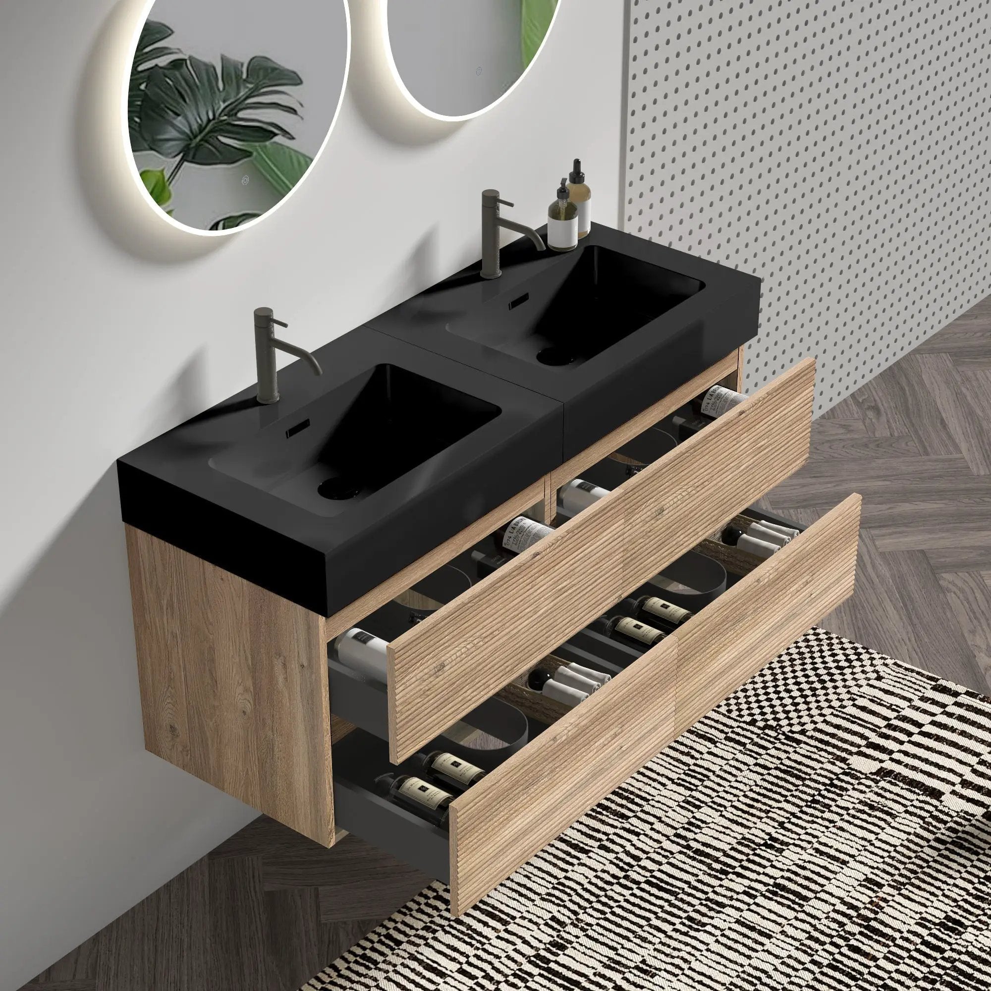 Grace 48'' (24inch*2) Rough Bathroom Vanity by HouseOfZazla
