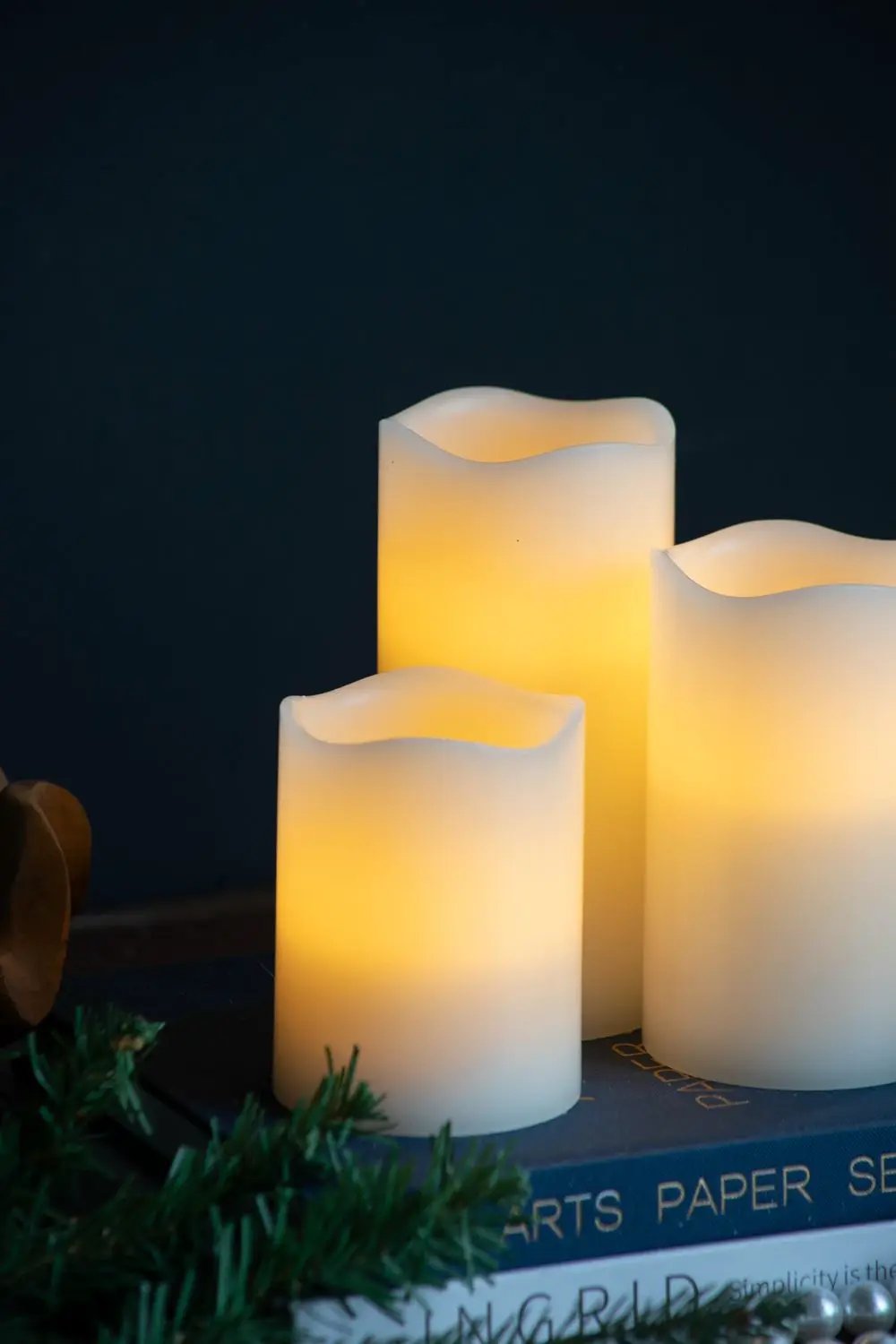 LED Candles With Remote Timer (Set of 3) - Ivory by Unique Piece Furniture