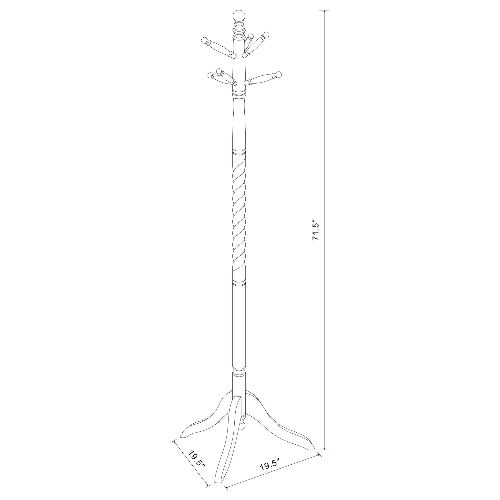 Riona 6 Hook Freestanding Wood Coat Rack Hat Hanger Merlot by Unique Piece Furniture
