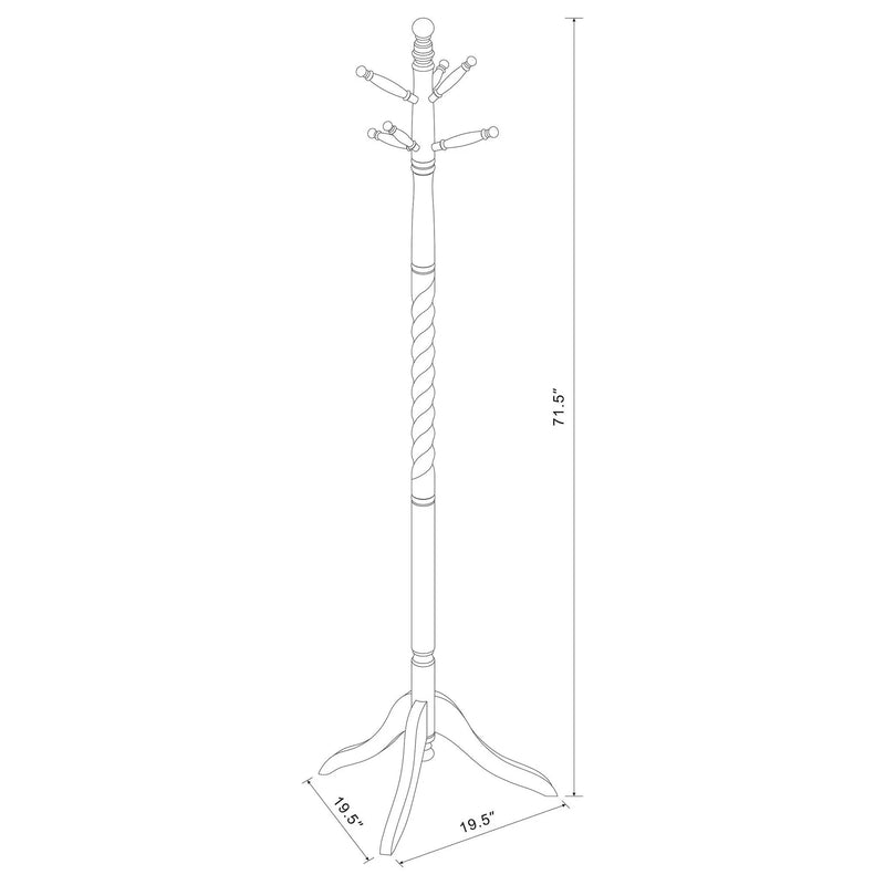 Riona 6 Hook Freestanding Wood Coat Rack Hat Hanger Merlot by Unique Piece Furniture
