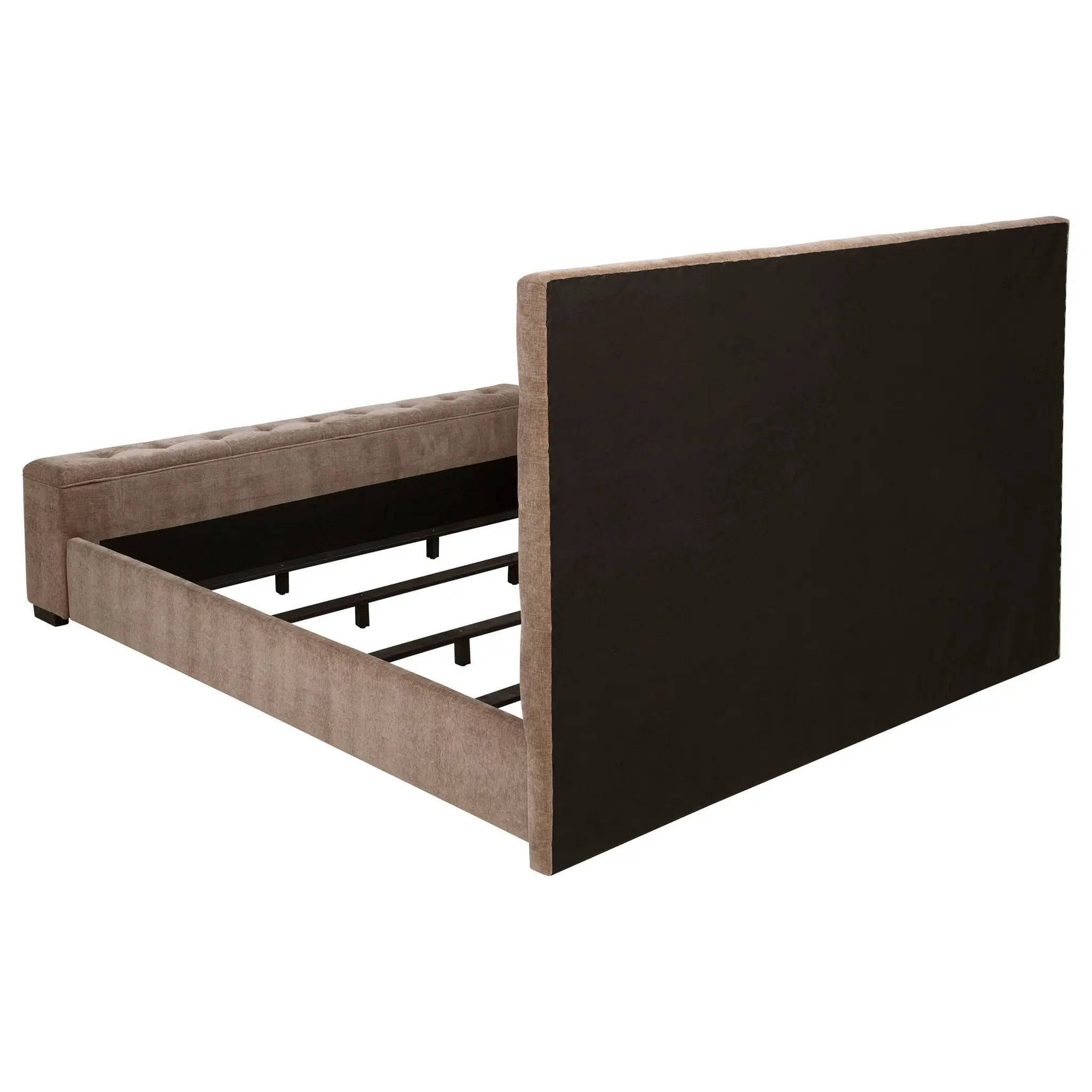 Senna Upholstered Queen Audio Flame Visualizer Bed Brown by Unique Piece Furniture
