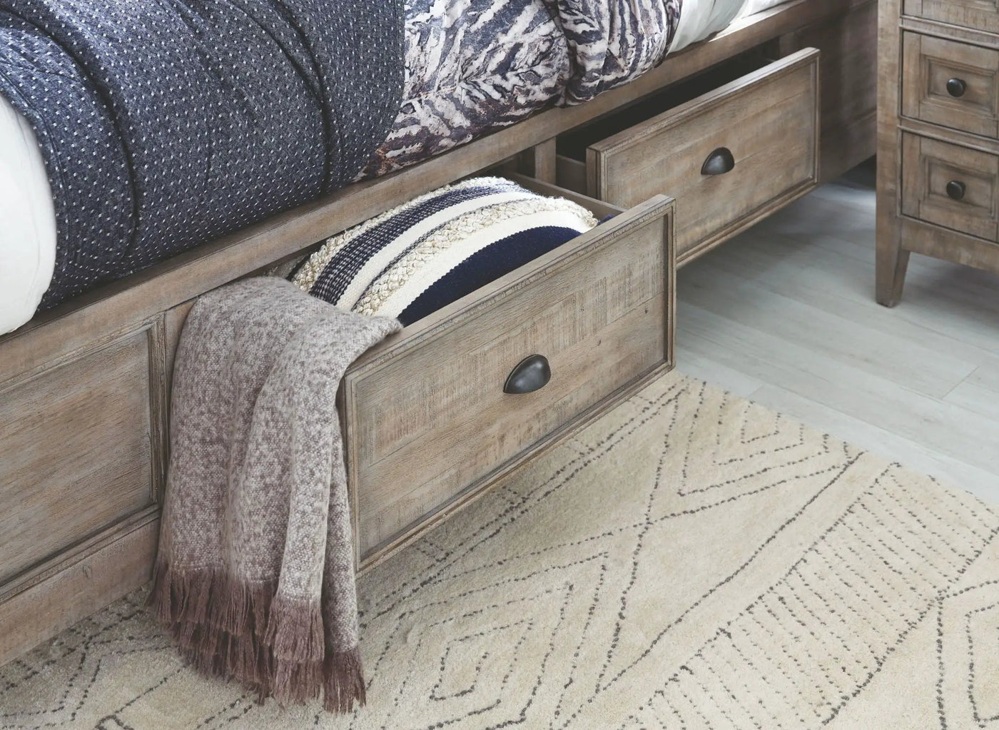 Paxton Place - Complete Panel Bed With Storage Rails by Unique Piece Furniture