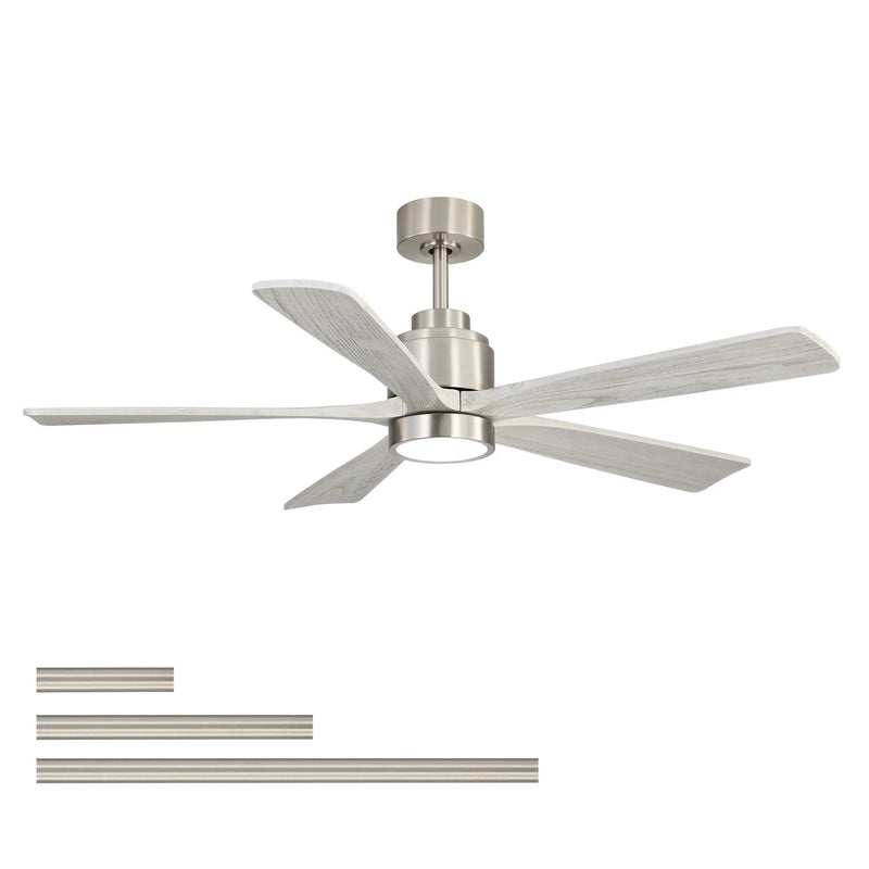 Ultra Quiet Reversible Ceiling Fan With Dimmable LED Light - Brushed Nickel by HouseOfZazla