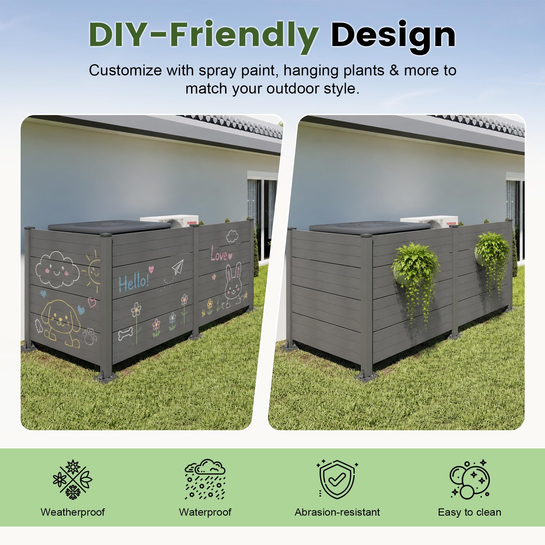 50" W x 49" H Outdoor Privacy Screen with Aluminum Posts by HouseOfZazla
