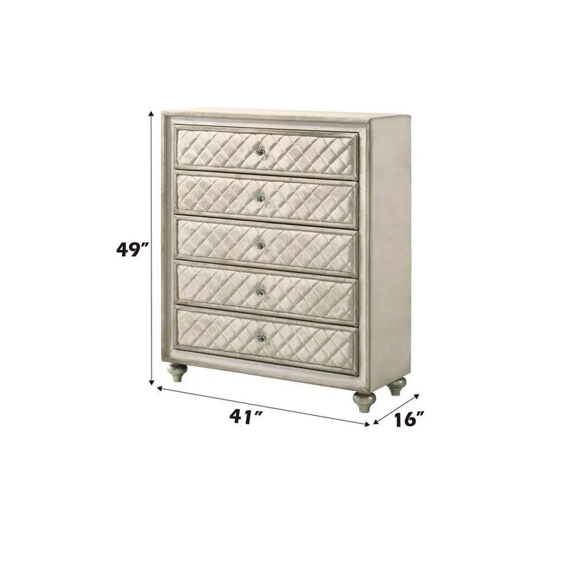 Lucienne - Chest - Beige Velvet by Unique Piece Furniture