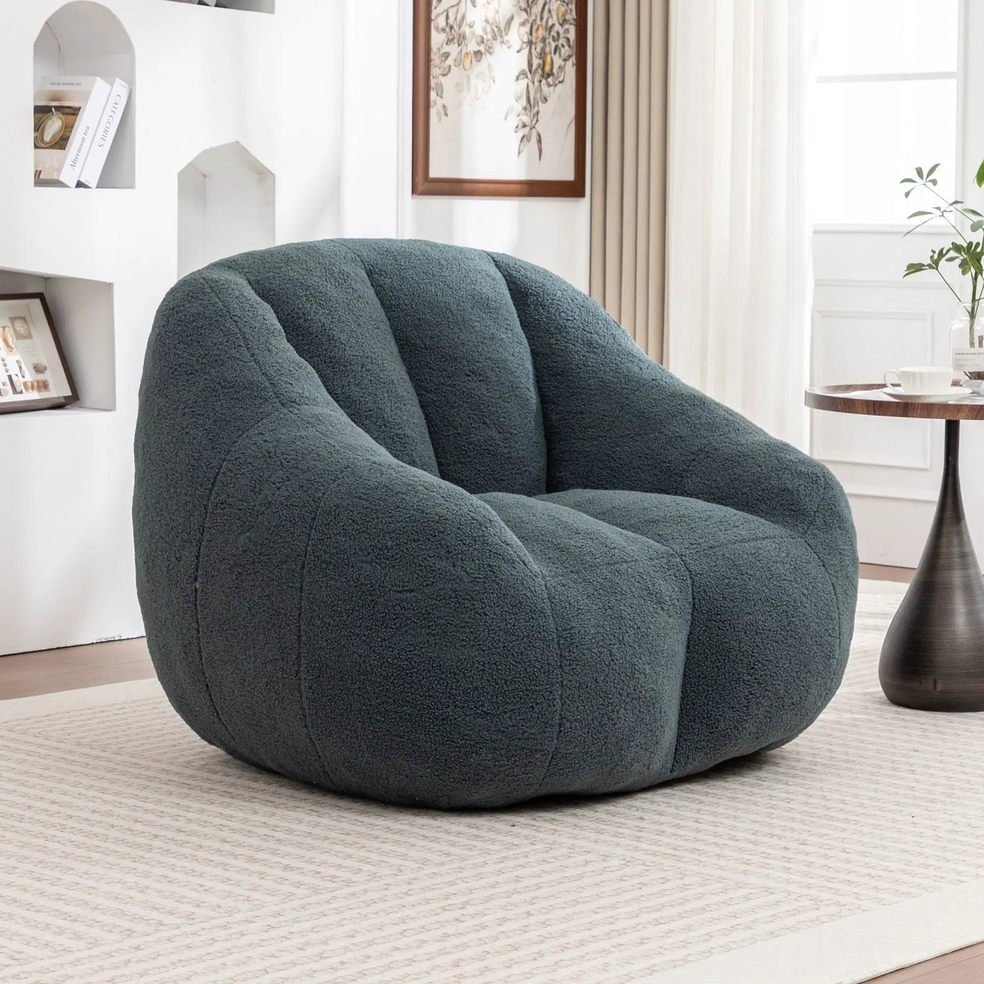 Comfy Bean Bag Chair With Memory Foam Filler, Tufted Soft by HouseOfZazla
