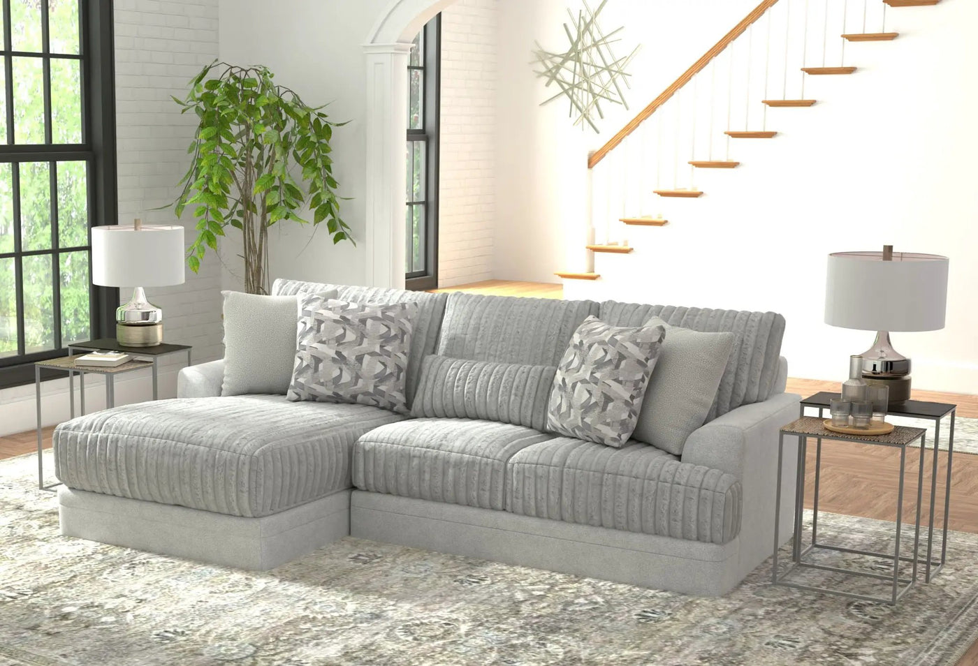 Titan - Sectional With Comfort Coil Seating And Accent Pillows Included by Unique Piece Furniture