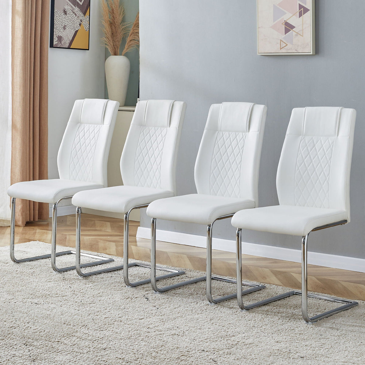 Modern Dining Chairs With Padded Seat, Metal Legs, photo 32 of 38