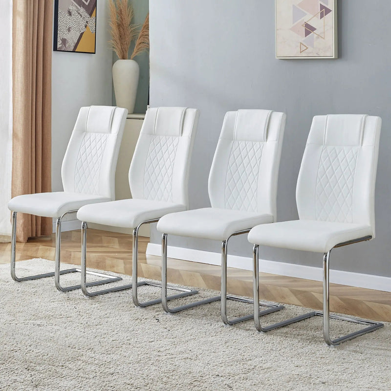 Modern Dining Chairs With Padded Seat, Metal Legs by Unique Piece Furniture