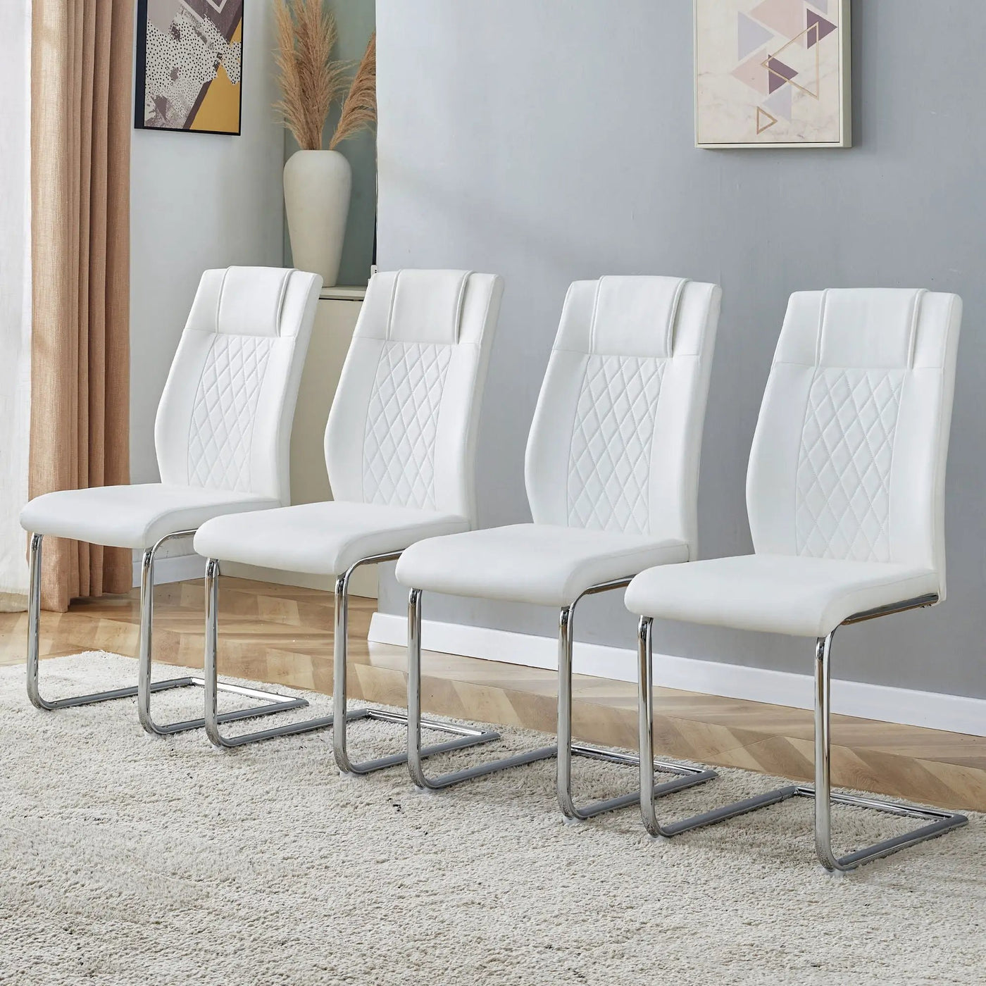 Modern Dining Chairs With Padded Seat, Metal Legs by HouseOfZazla