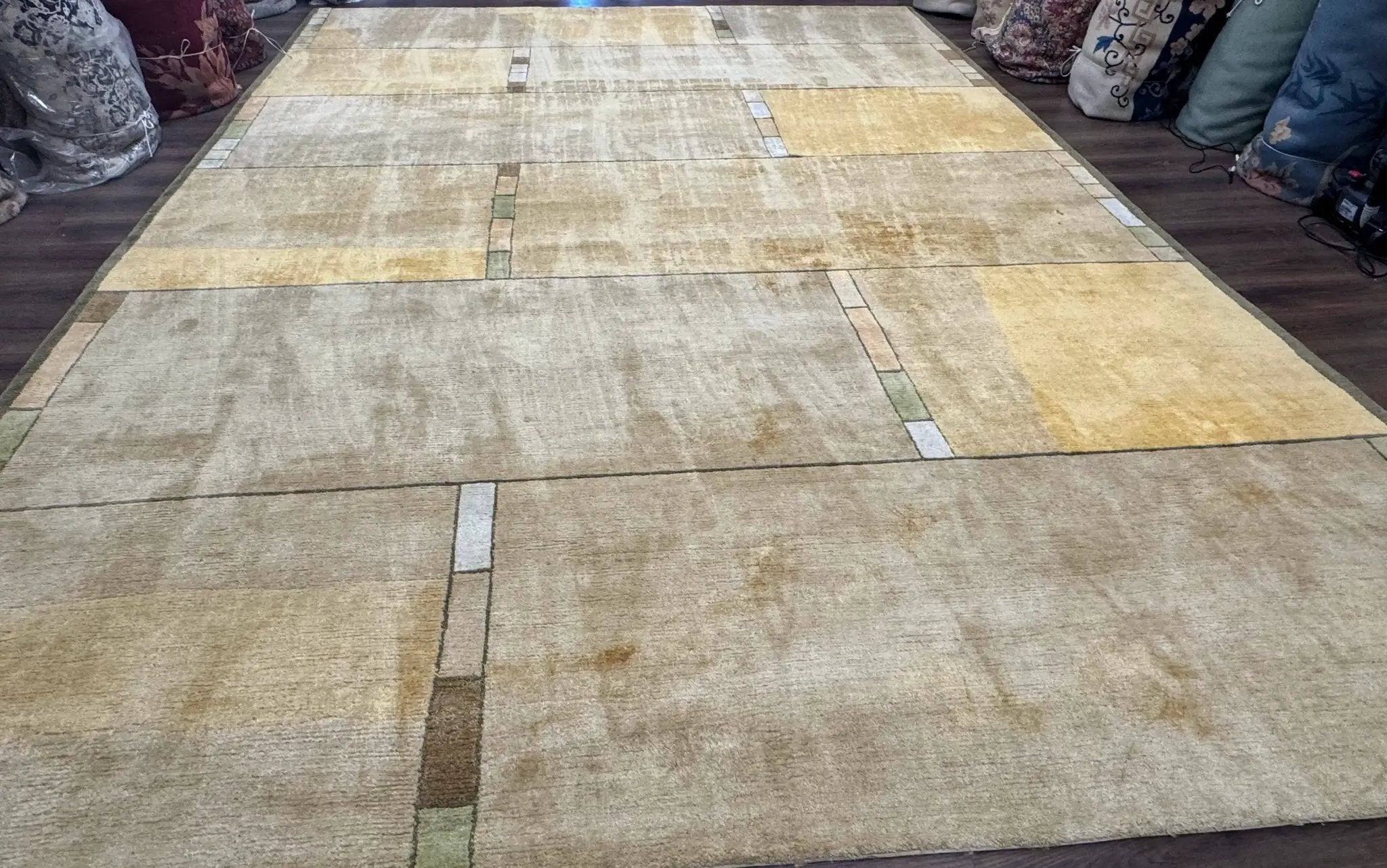 Tufenkian Tibetan Rug 12x16, Handmade Wool Modern Area Rug, Palace Size Carpet by Jewel Rugs