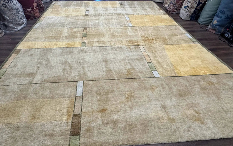 Tufenkian Tibetan Rug 12x16, Handmade Wool Modern Area Rug, Palace Size Carpet by Jewel Rugs
