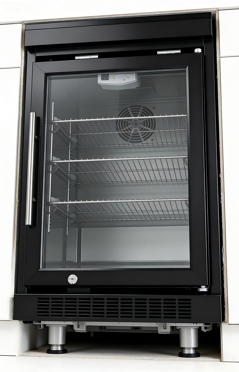 Black Single Door Fridge Cabinet Outdoor Kitchen Islands by HouseOfZazla