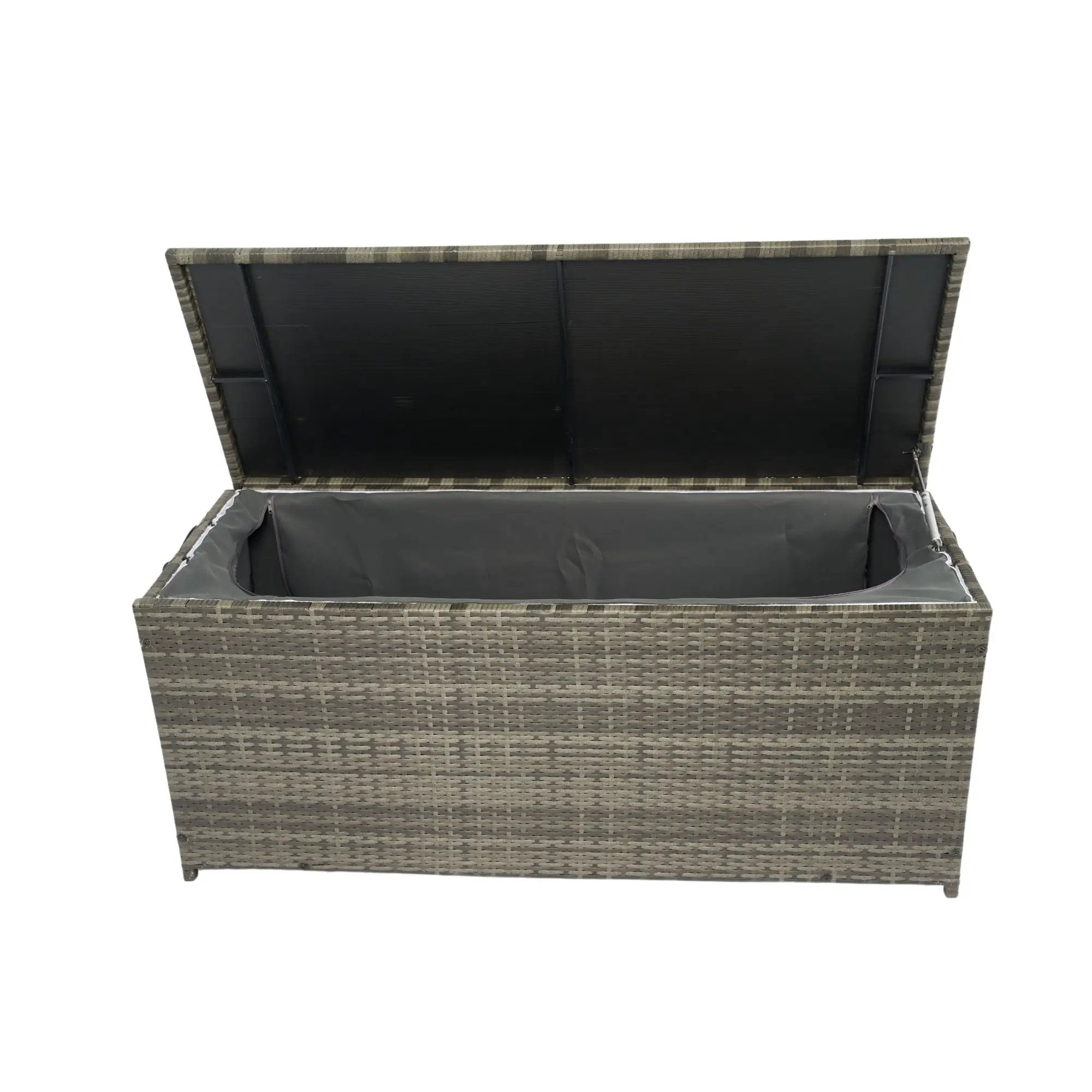 Outdoor Storage Box, Wicker Patio Deck Boxes With Lid, Outdoor Cushion Storage For Kids Toys, Pillows, Towel, Wicker by HouseOfZazla