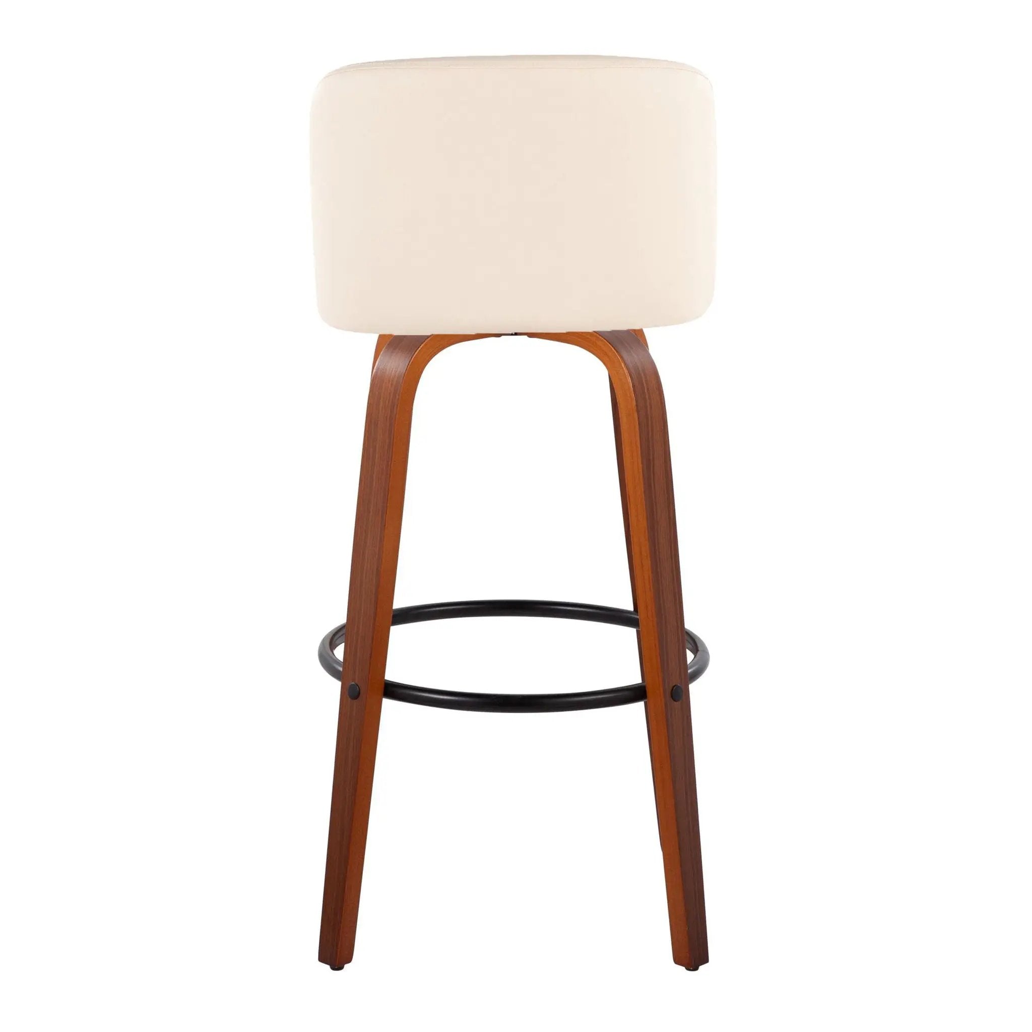 Toriano - Mid Century Modern Fixed Height Barstool Swivel And Round Footrest (Set of 2) by Unique Piece Furniture