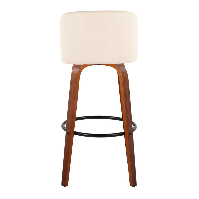 Toriano - Mid Century Modern Fixed Height Barstool Swivel And Round Footrest (Set of 2) by Unique Piece Furniture