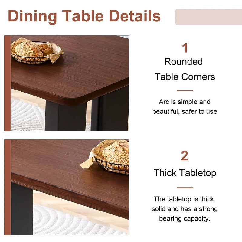 Compact Dining Table - Walnut / Black by Unique Piece Furniture