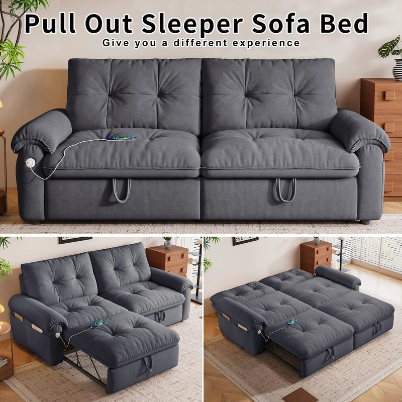 77-Inch Convertible Sofa Bed by HouseOfZazla
