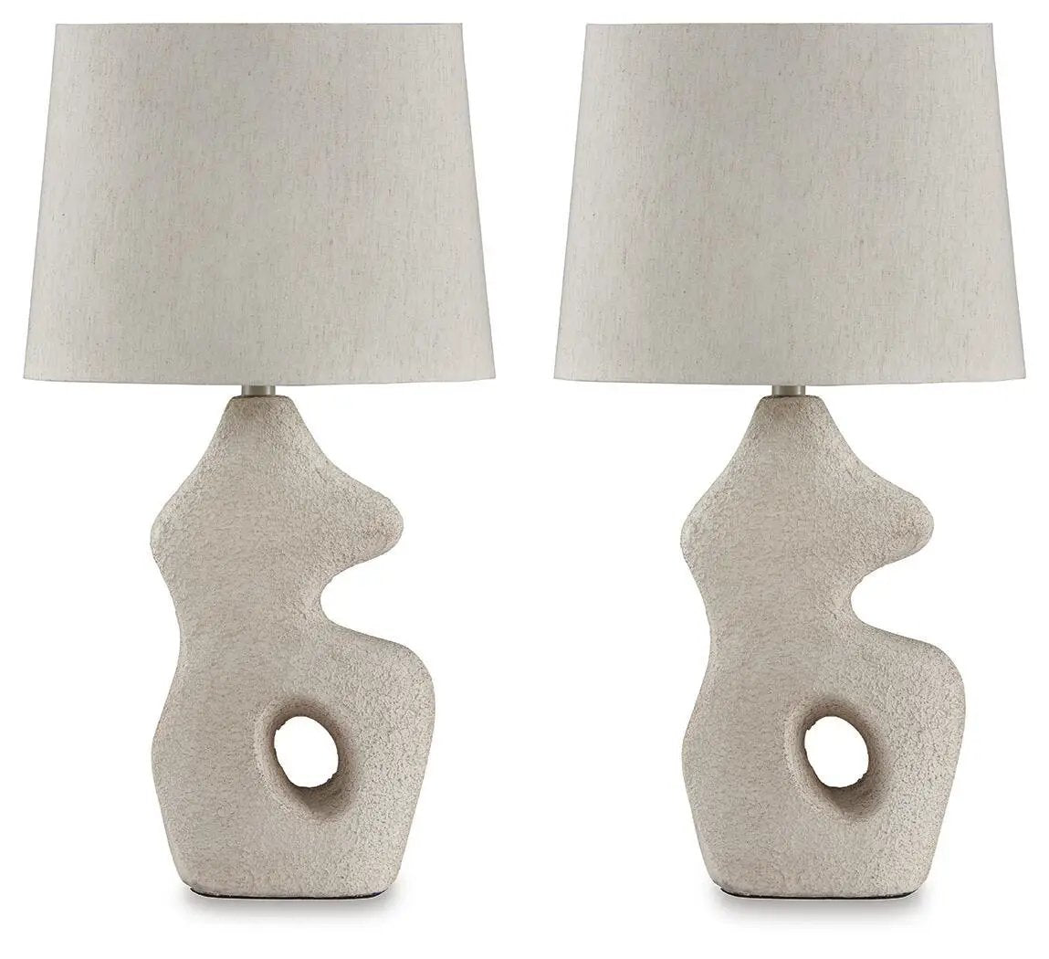 Chadrich - Paper Table Lamp (Set of 2) - Antique Beige by Unique Piece Furniture