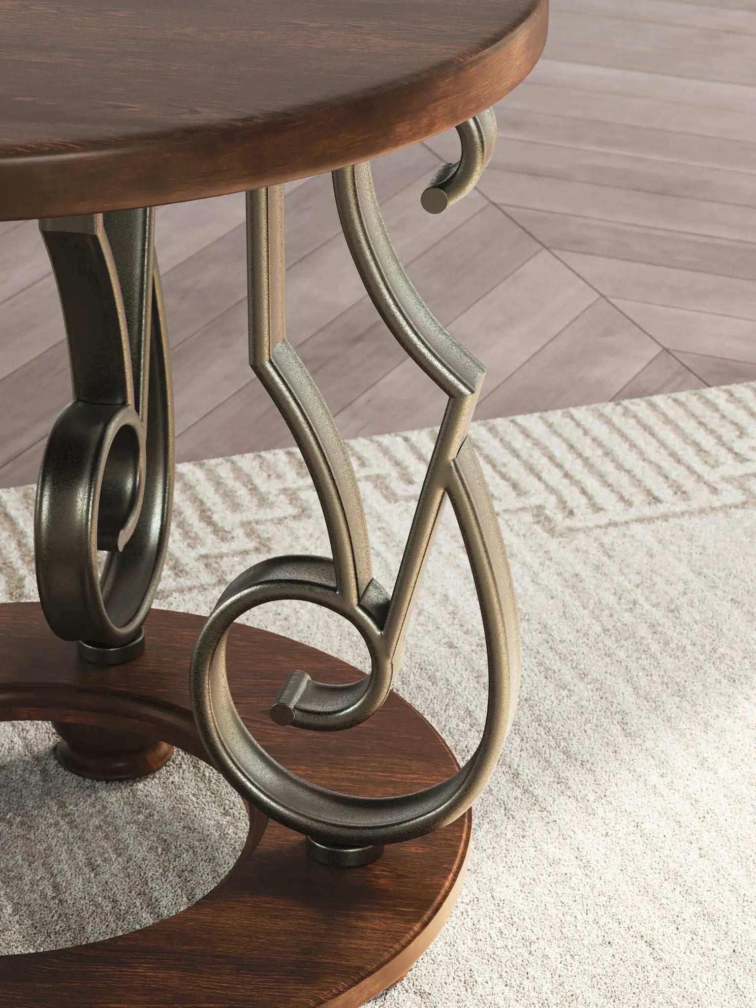Frallyn - Round End Table - Dark Brown by Unique Piece Furniture