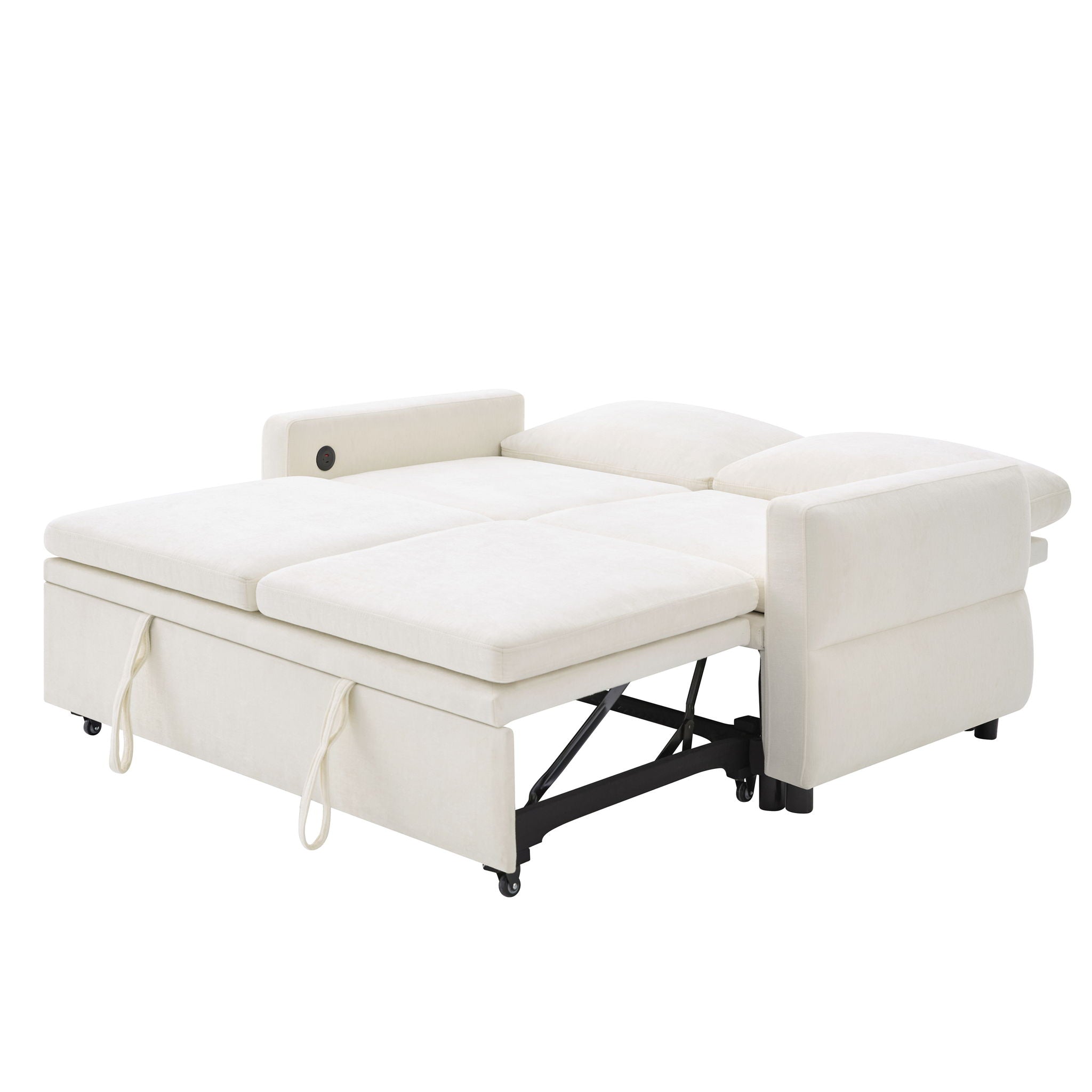 Convertible Sofa Bed Loveseat With Adjustable Backrest And USB Ports by HouseOfZazla