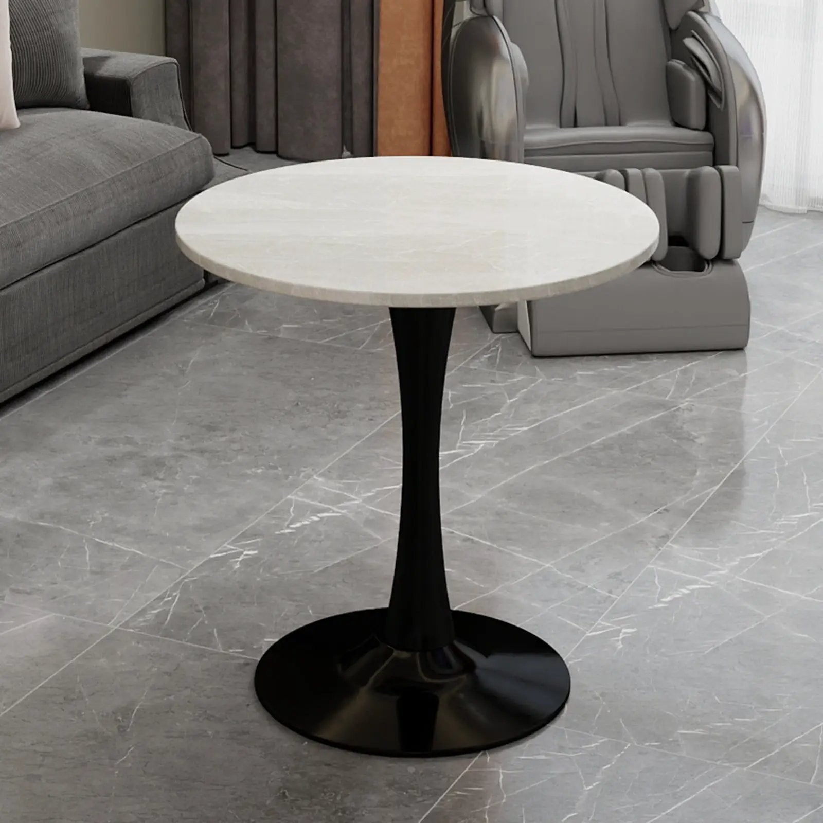 27.6-Inch Round Faux Marble Dining Table by HouseOfZazla