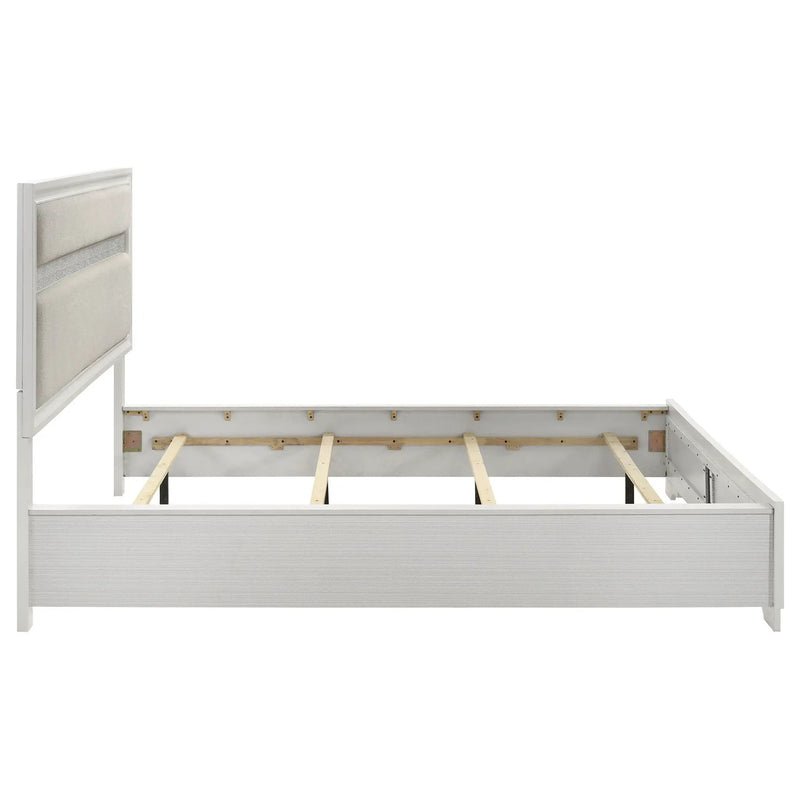 Miranda 54-inch Upholstered California King Panel Bed White by Unique Piece Furniture