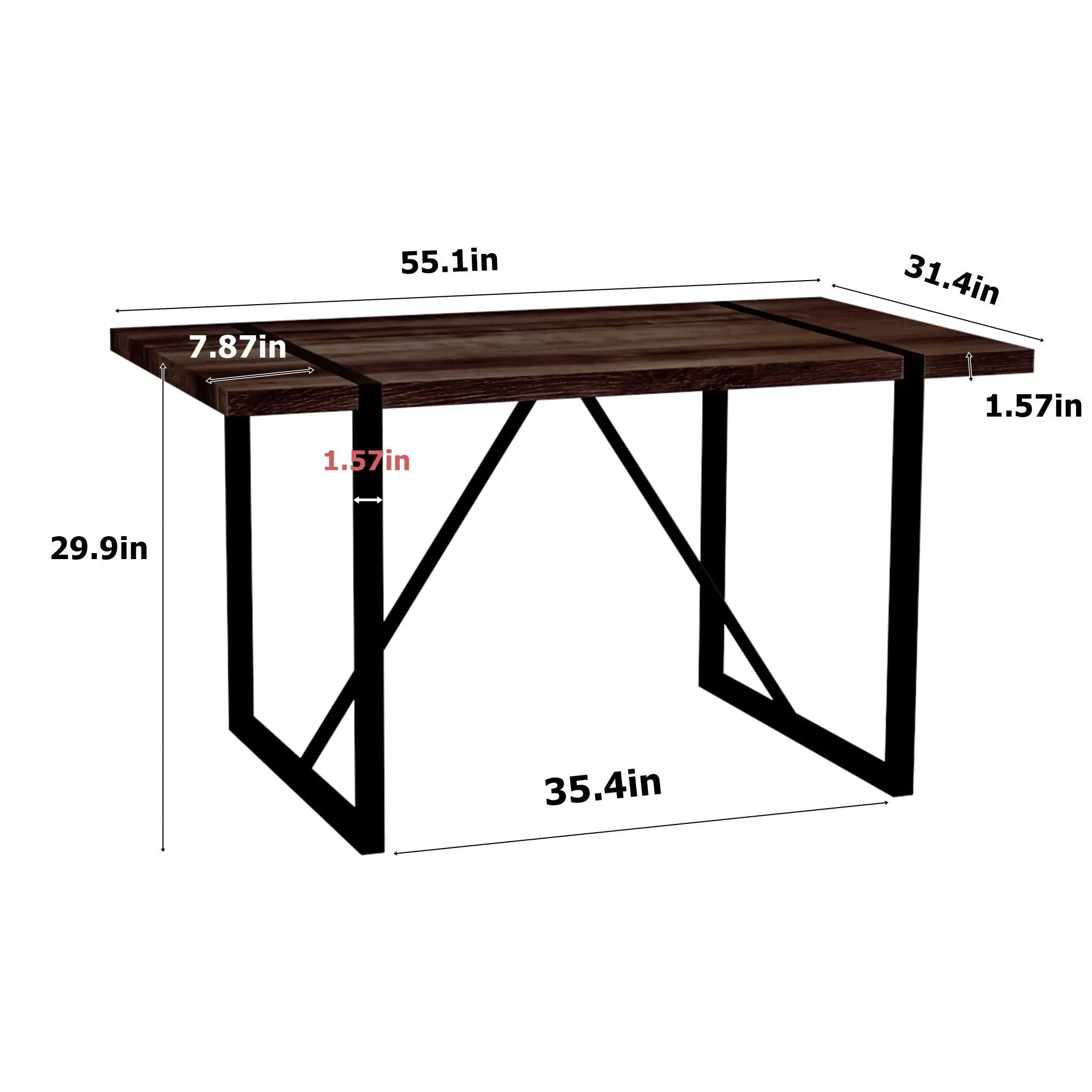 Modern Dining Table With Metal Legs For 4 - 6 Person by HouseOfZazla