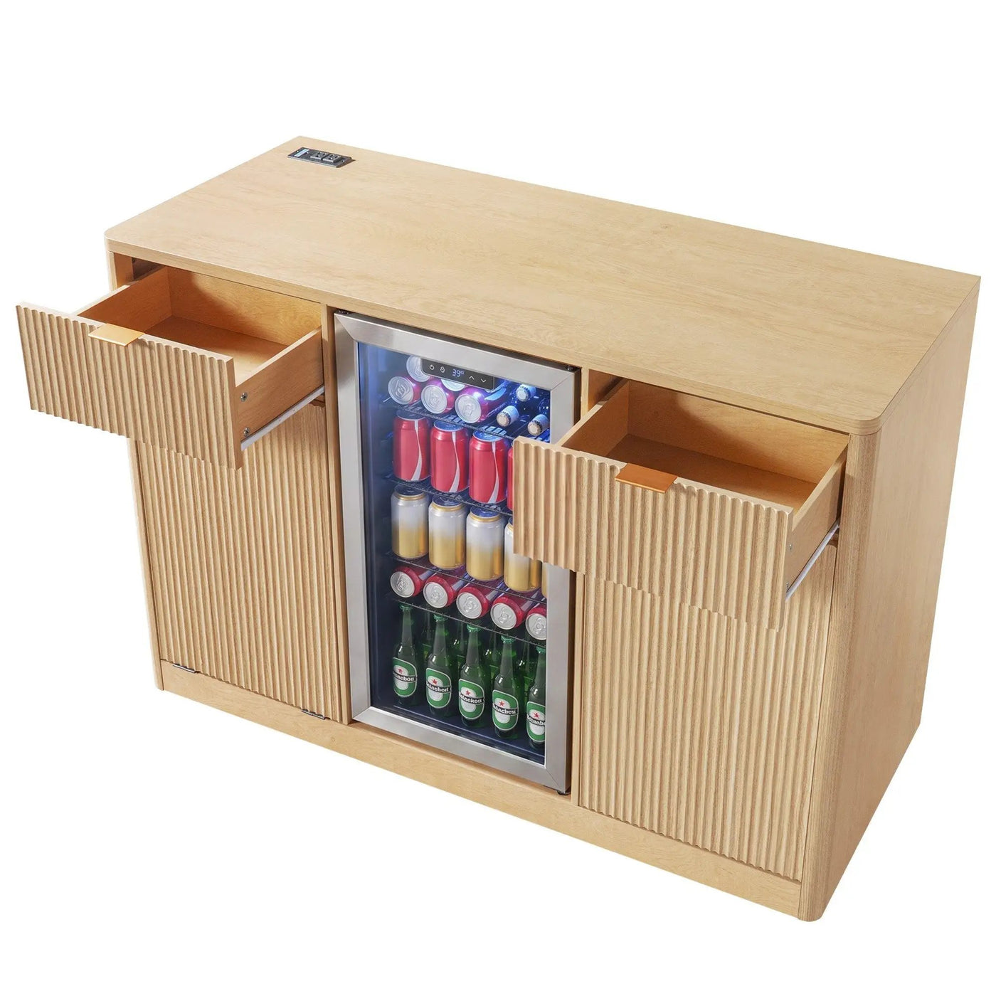 K&K 59" Coffee Bar Cabinet with Fridge Space by HouseOfZazla