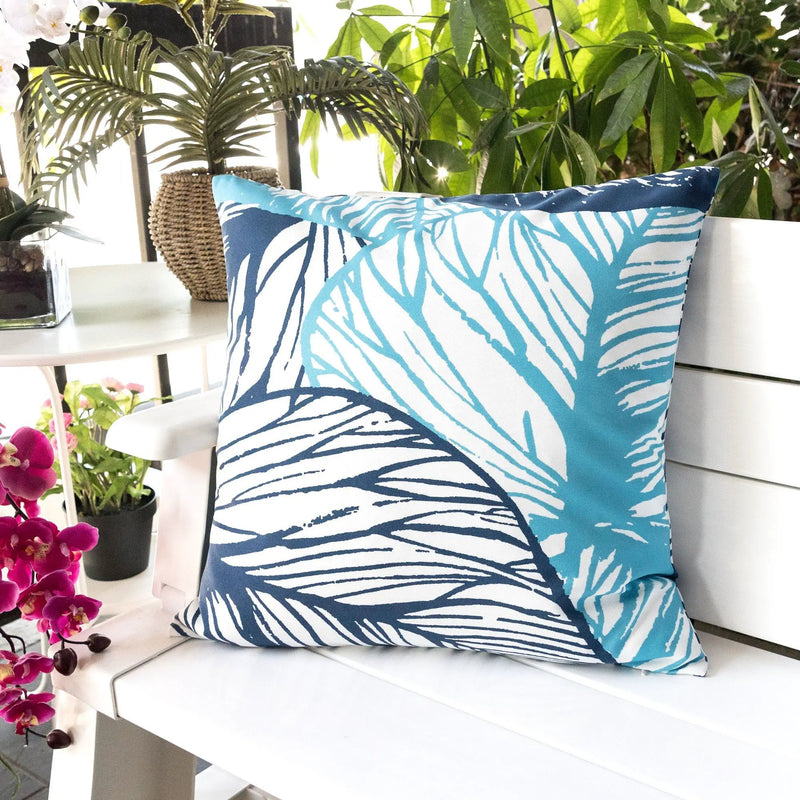 Leaf Vein Outdoor & Indoor Pillow - Indigo by HouseOfZazla