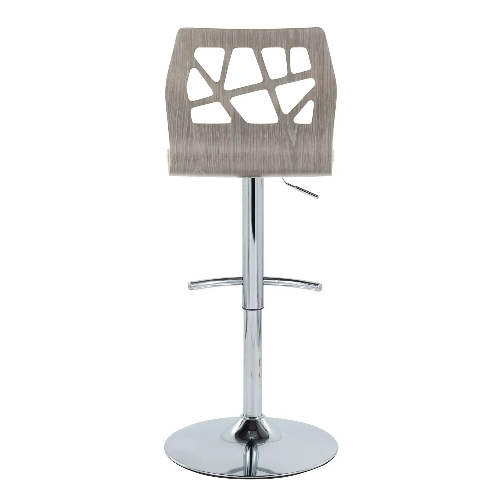 Folia - Contemporary Adjustable Barstool With Swivel With Rounded T Footrest (Set of 2) by Unique Piece Furniture