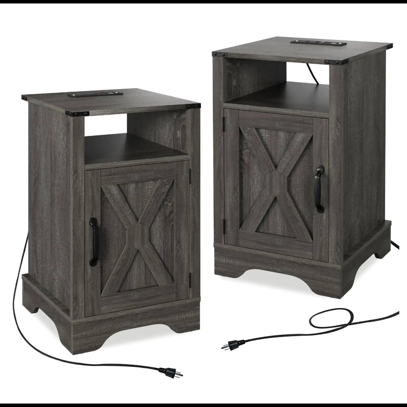 Farmhouse Nightstand, Charging Station & Storage by HouseOfZazla