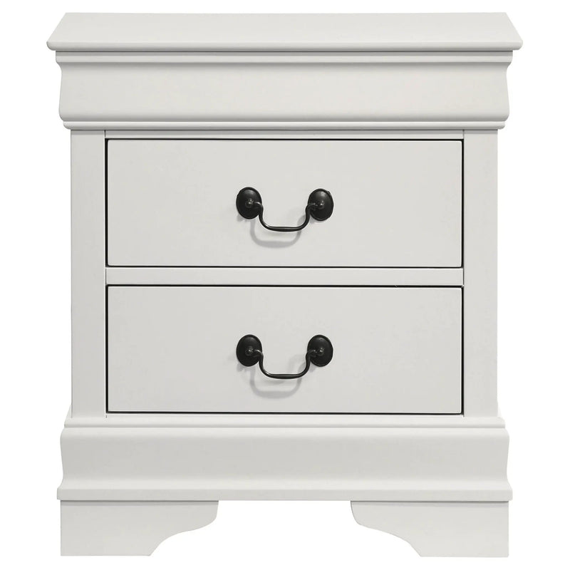 Louis Philippe 2-drawer Nightstand Bedside Table White by Unique Piece Furniture