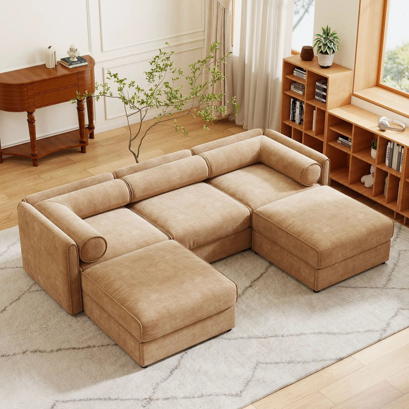 Contemporary Elegant Sofa With Storage And Ottoman by Unique Piece Furniture