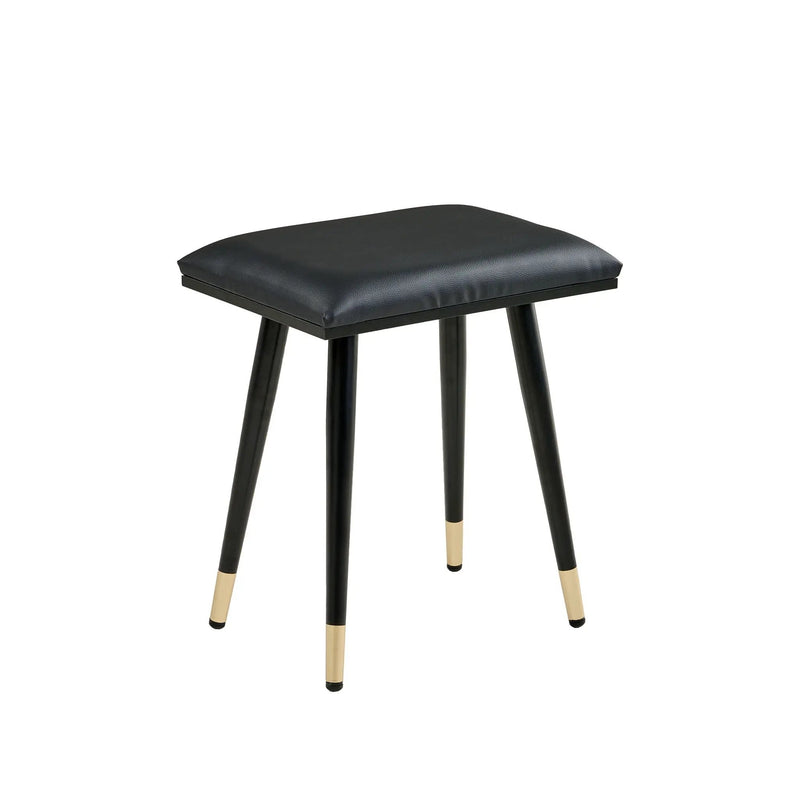 Modern Makeup Vanity Desk With Mirror And Lights Retractable Design Engineered Wood - Black by HouseOfZazla