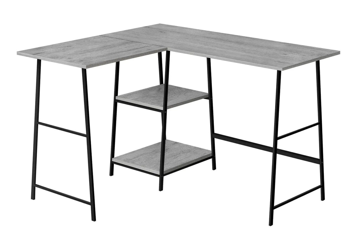 L-Shape Corner Computer Desk with Storage Shelves by HouseOfZazla