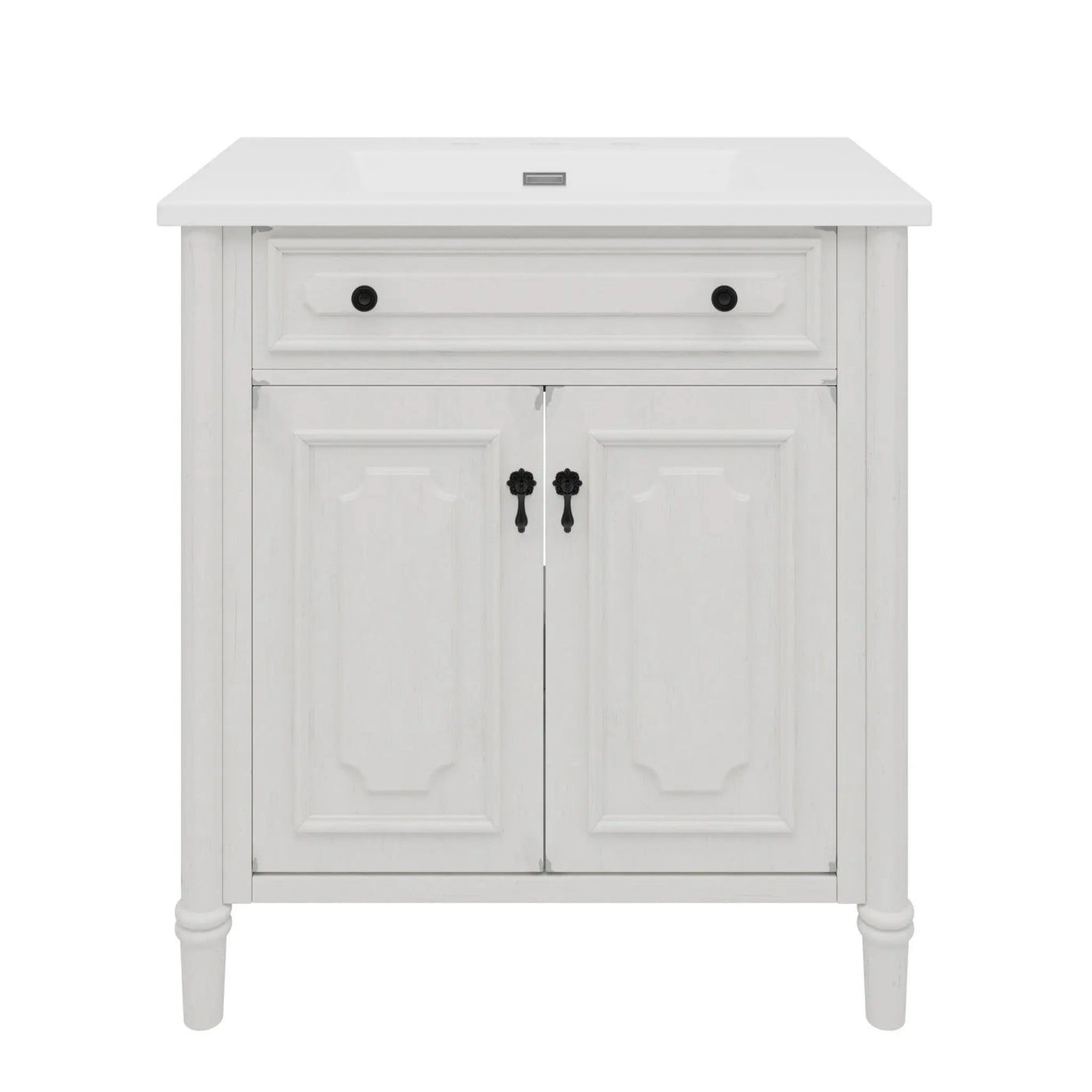 Vintage Bathroom Vanity With Sink, Rustic Cabinet With Soft Close Doors by HouseOfZazla
