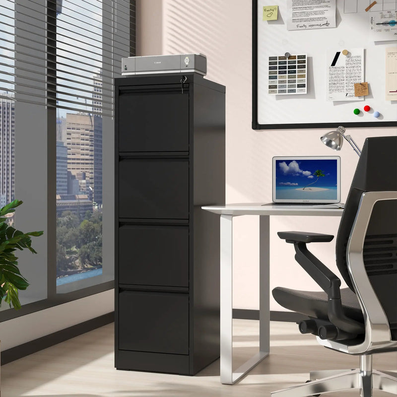 Steel Drawer Vertical File Cabinet With Lock For A4 Legal / Letter Size by Unique Piece Furniture