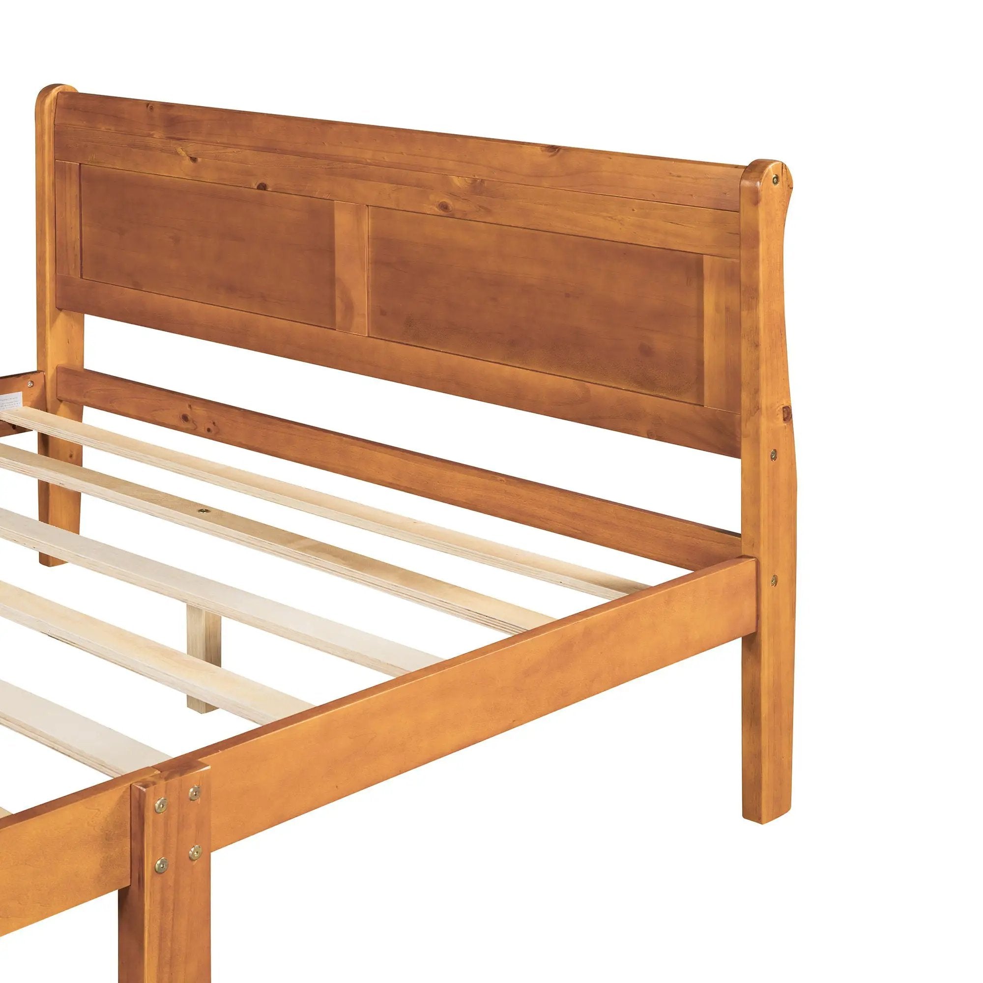 Platform Bed Frame Mattress Foundation Sleigh Bed With Headboard / Footboard / Wood Slat Suppor by HouseOfZazla