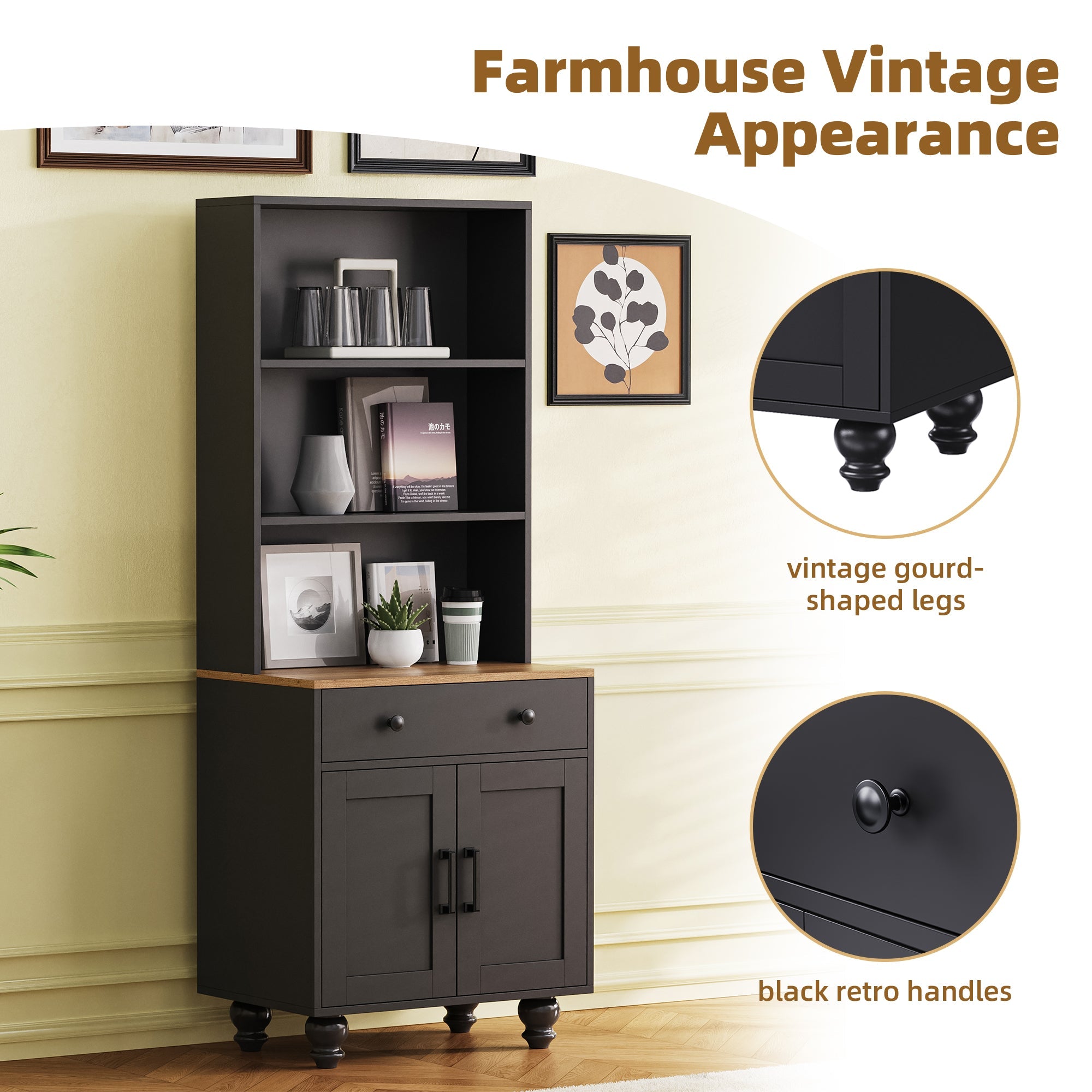 On-Trend Farmhouse Storage Cabinet with Adjustable Shelves by HouseOfZazla