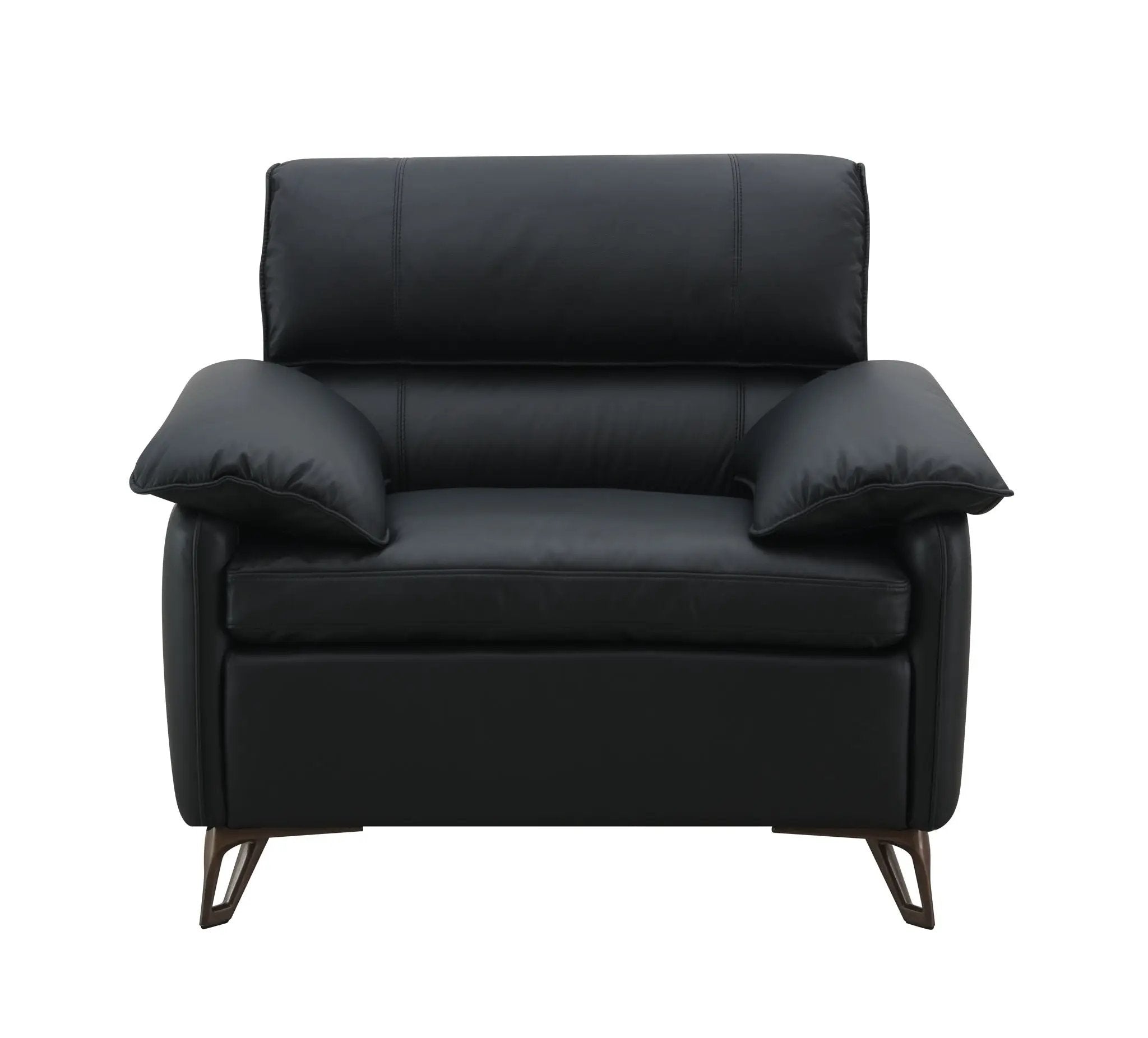 Eilene - Top Grain Leather Chair - Black by Unique Piece Furniture