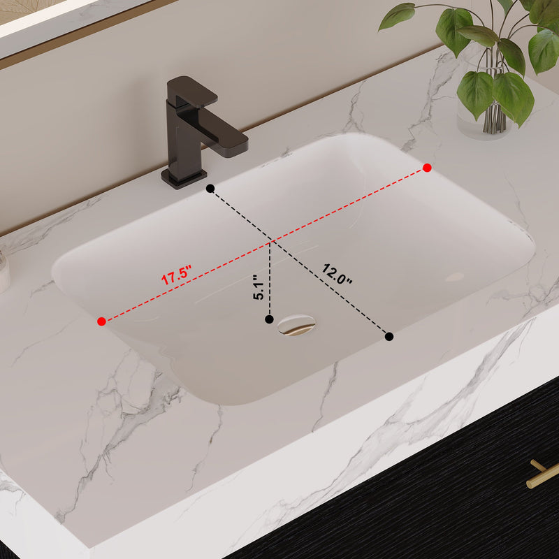 36" Artificial Stone Bathroom Vanity with Ceramic Sink by HouseOfZazla