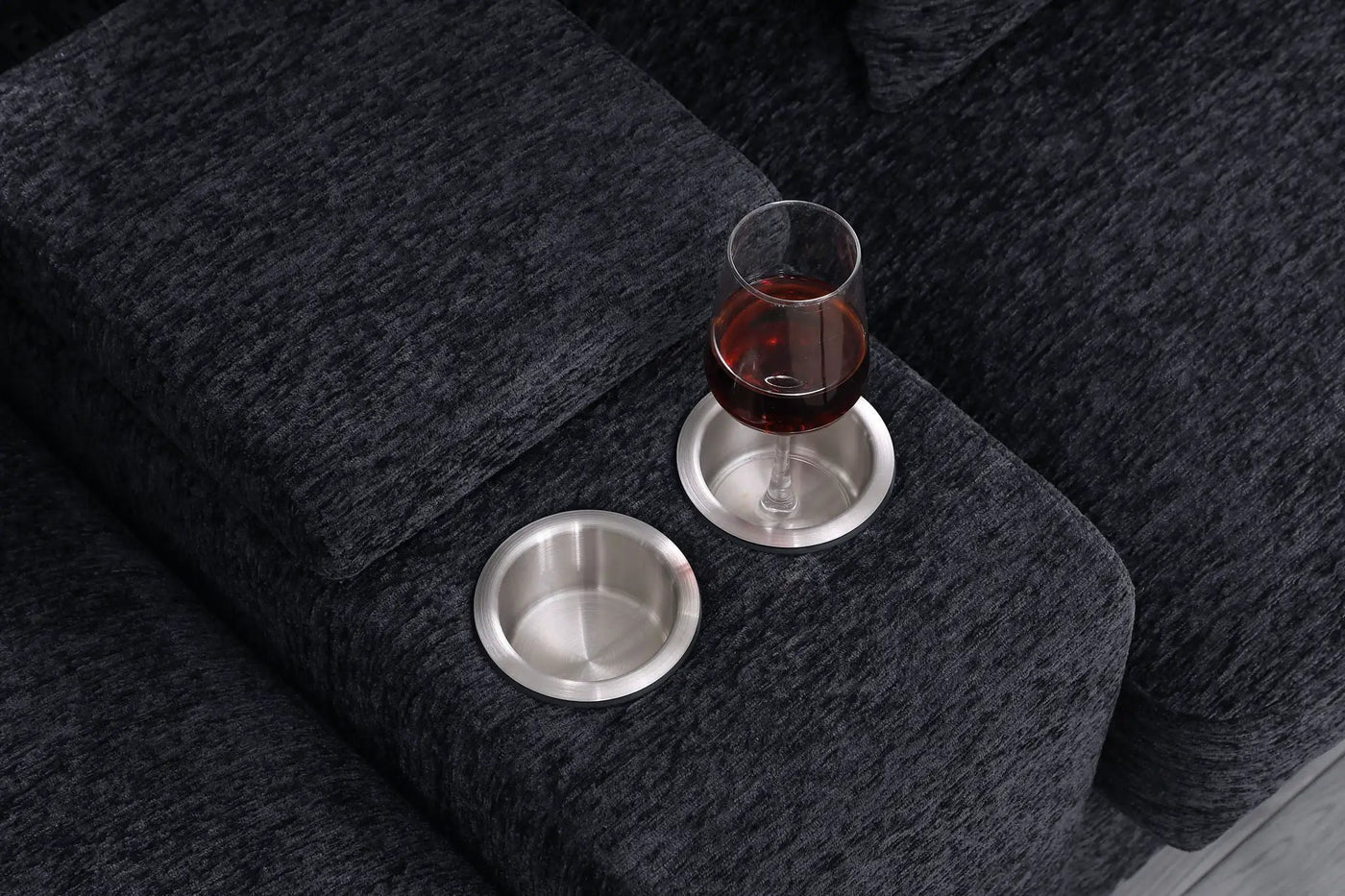 Celine - Fabric Corner Sectional Sofa With Right-Facing Chaise, Cupholders, And Charging Ports by HouseOfZazla